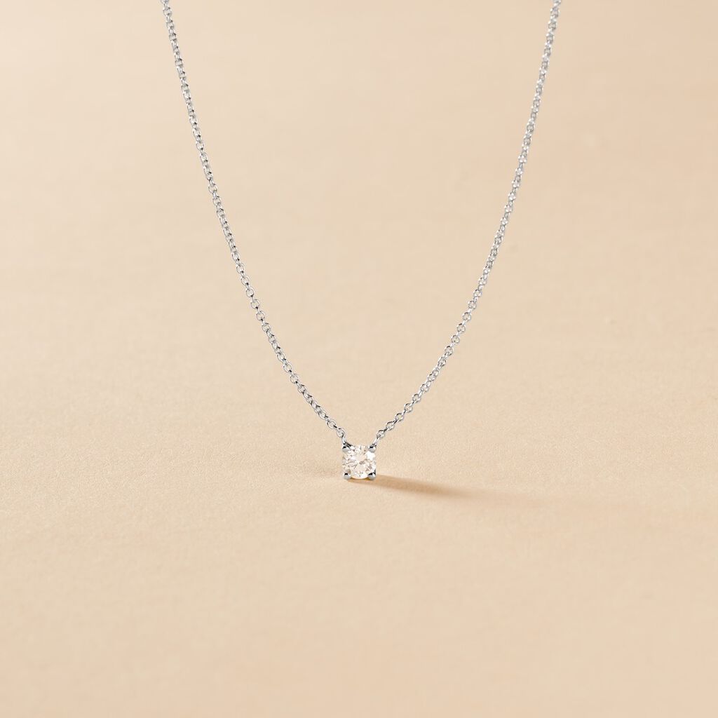 Collier Aphrodite Or Blanc Diamant - Colliers Femme | Histoire d’Or