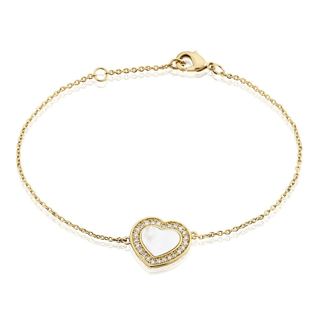 Bracelet Plaqué Or Jaune Aludra Nacre Oxydes De Zirconium - Bracelets fantaisie Femme | Histoire d’Or