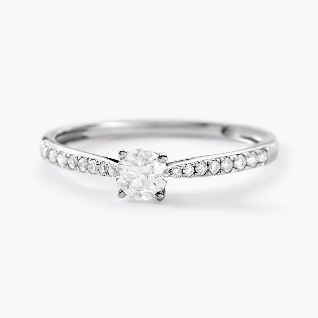 Bague Solitaire Hemera Or Blanc Diamant - Bagues solitaires Femme | Histoire d&rsquo;Or