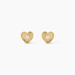 Boucles D'Oreilles Puces Obeline Argent Dor&eacute; A L'Or 750/1000 Nacre - Boucles d'oreilles fantaisie Femme | Histoire d&rsquo;Or