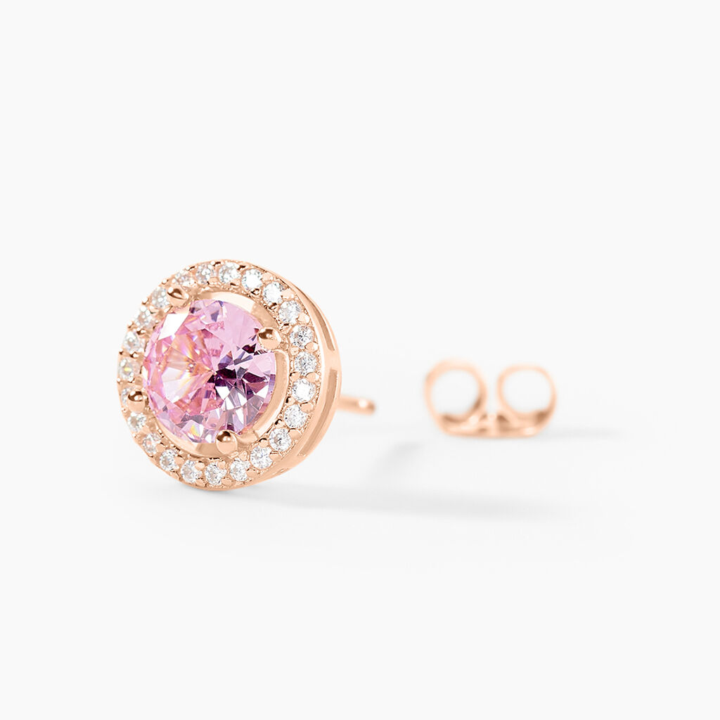 Boucles D'oreilles Puces Rio Argent Rose Oxyde - Boucles d'oreilles fantaisie Femme | Histoire d’Or