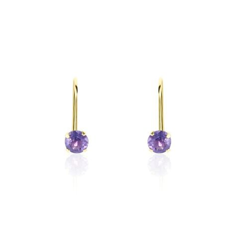 Boucles D'oreilles Pendantes Or Jaune Zoe Améthyste - Boucles d'oreilles pendantes Femme | Histoire d’Or