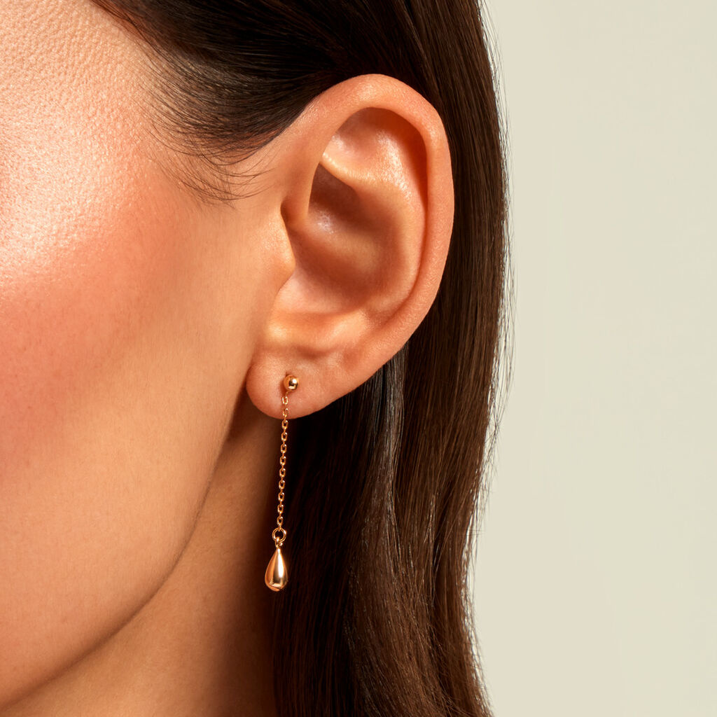 Boucles D'Oreilles Pendantes Maheva Plaqu&eacute; Or Jaune - Boucles d'oreilles fantaisie Femme | Histoire d&rsquo;Or