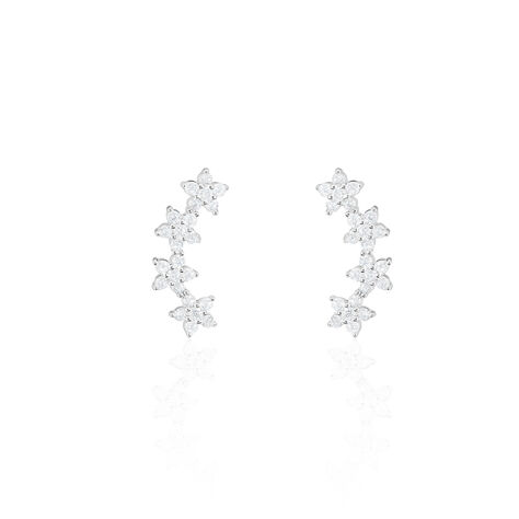 Boucles D'oreilles Grimpantes Sohalia Argent Blanc Oxyde De Zirconium - Boucles d'oreilles fantaisie Femme | Histoire d&rsquo;Or