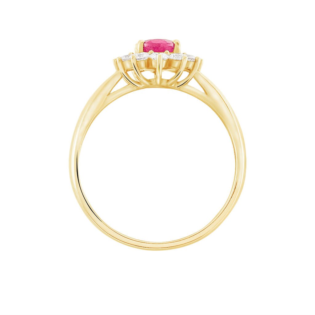 Bague Or Jaune Rubis Diamants - Bagues solitaires Femme | Histoire d’Or