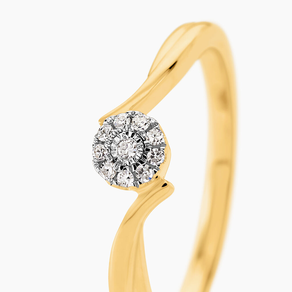 Bague Or Jaune Cerisette Diamant - Bagues avec pierre Femme | Histoire d&rsquo;Or