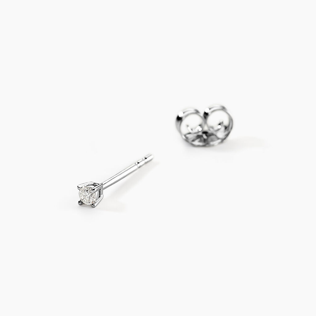 Boucles D'oreilles Puces Aphrodite Or Blanc Diamant - Clous d'oreilles Famille | Histoire d&rsquo;Or