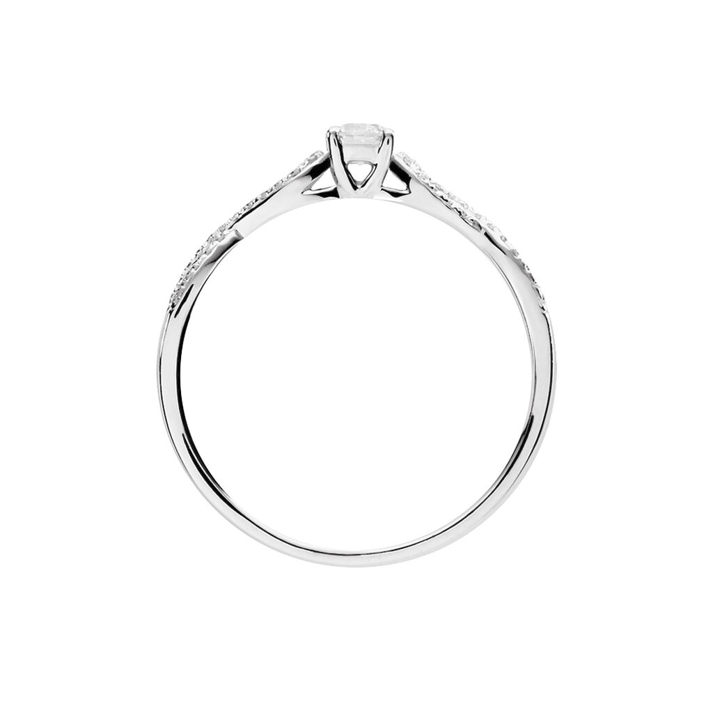 Bague Solitaire Livia Or Blanc Diamant - Bagues solitaires Femme | Histoire d’Or