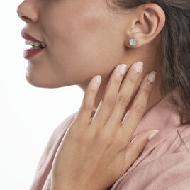 Boucles D'oreilles Puces Argent Blanc Haile Oxydes De Zirconium - Boucles d'oreilles fantaisie Femme | Histoire d’Or