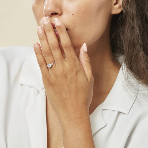 Bague Solitaire Maelane Argent Blanc Oxyde De Zirconium - Bagues solitaires Femme | Histoire d’Or