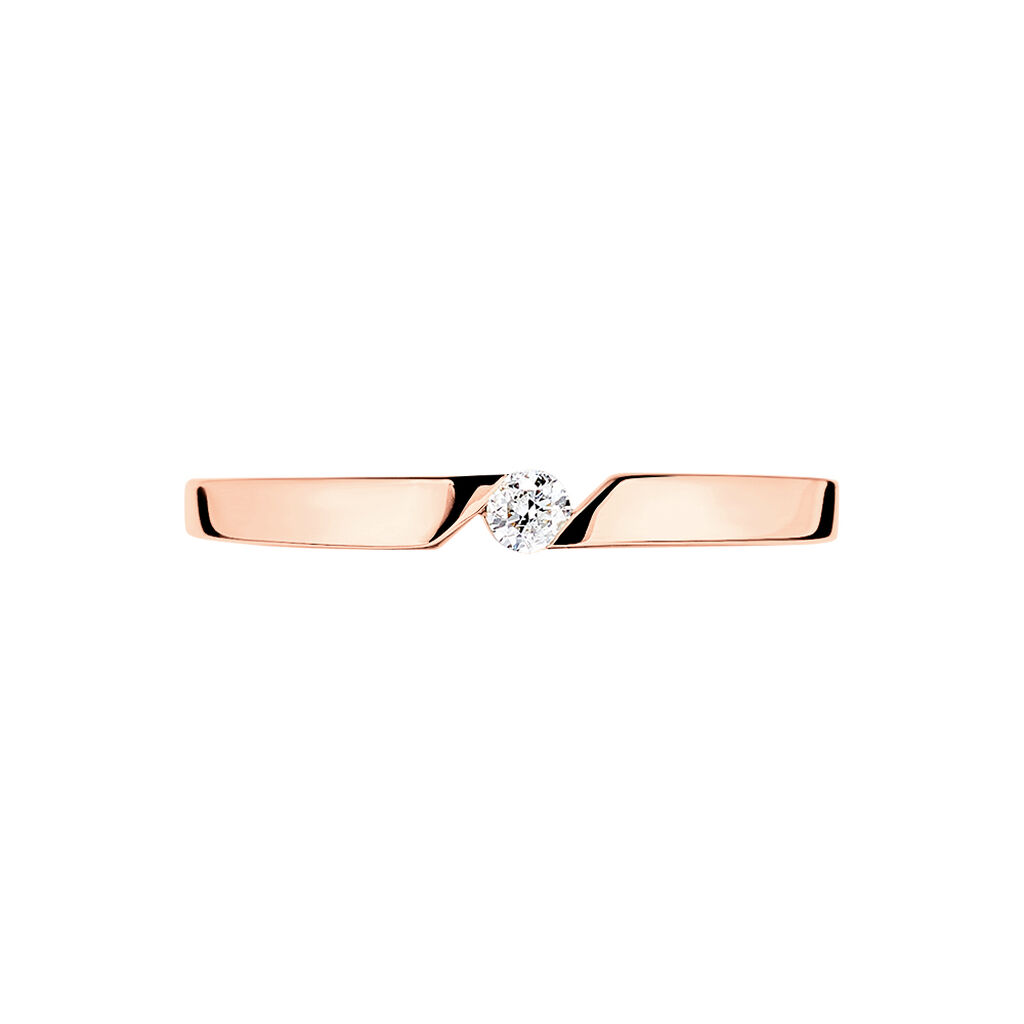 Bague Solitaire Anilie Or Rose Diamant
