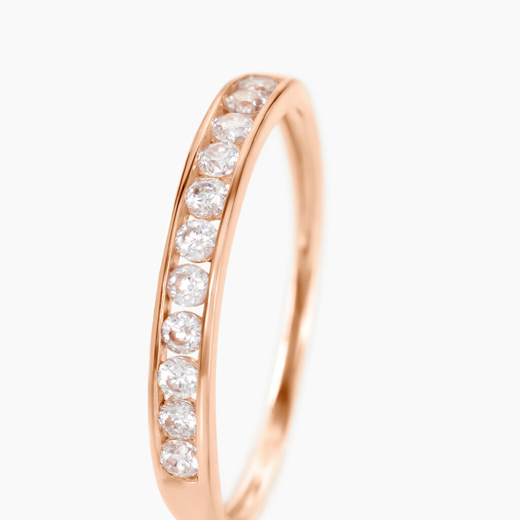 Bague Davila Or Rose Oxyde De Zirconium - Alliances Femme | Histoire d&rsquo;Or