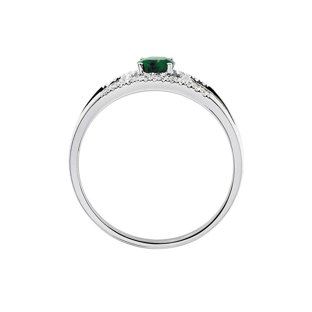 Bague Agathe Or Blanc Emeraude Et Diamant - Bagues solitaires Femme | Histoire d&rsquo;Or