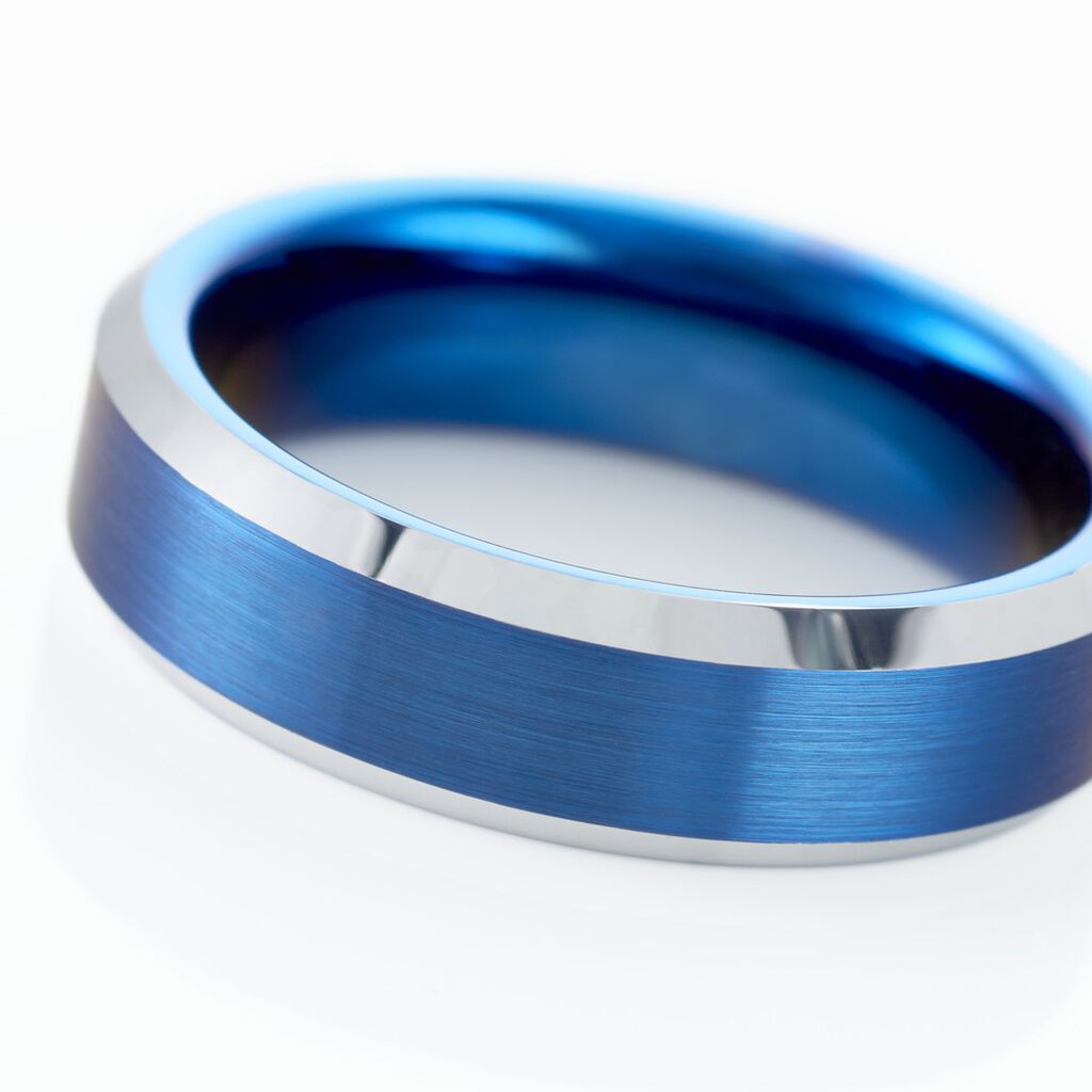 Bague Acier Bleu Jaydon - Bagues fantaisie Homme | Histoire d’Or