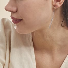 Boucles D'oreilles Pendantes Noelle Argent Blanc - Boucles d'oreilles fantaisie Femme | Histoire d’Or