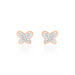 Boucles D'oreilles Puces Evaelle Papillon 0 Or Rose Strass - Clous d'oreilles Femme | Histoire d’Or
