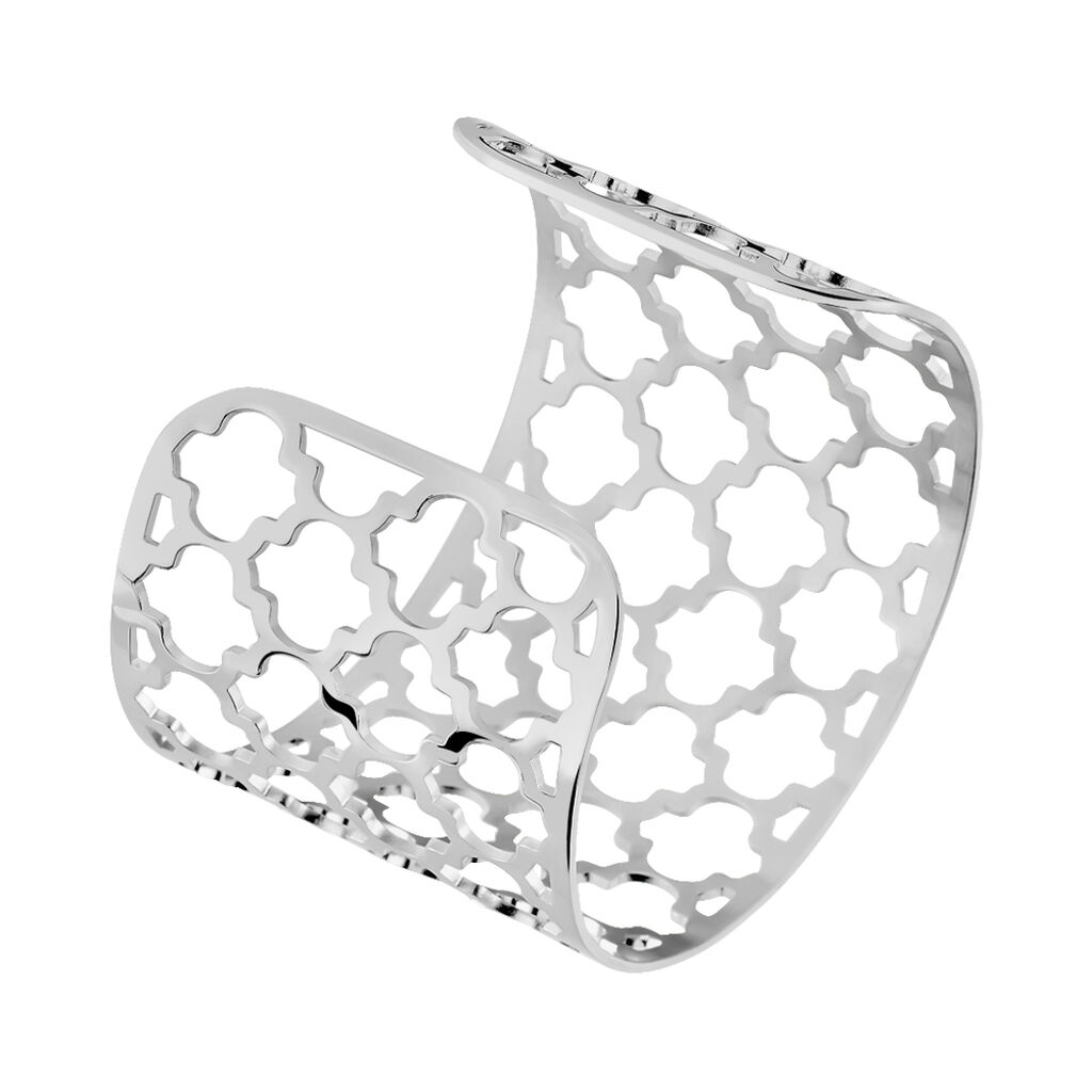 Bracelet Manchette Nevenka Acier Blanc - Bracelets manchettes Femme | Histoire d’Or