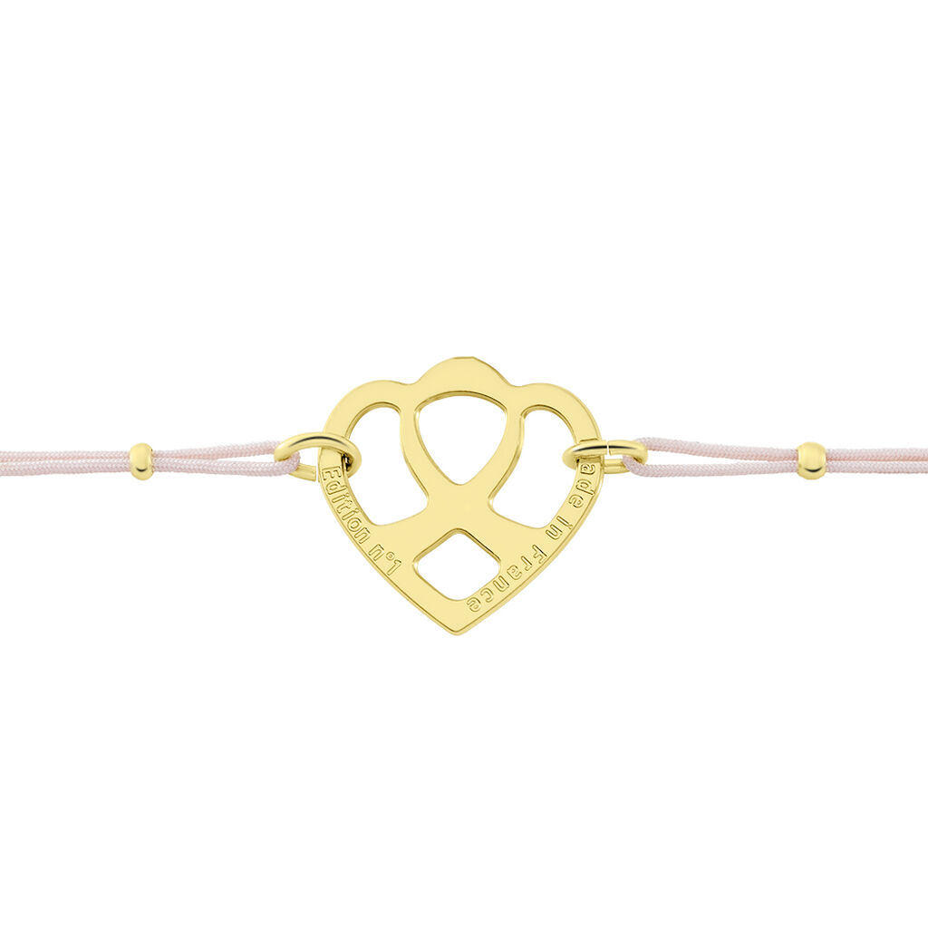Bracelet Solidaire Lutte Contre Le Cancer Laiton Doré - Bracelets cordon Femme | Histoire d’Or