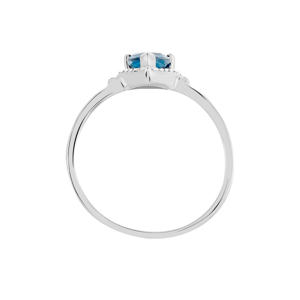 Bague Anatolie Or Blanc Topaze Et Oxyde De Zirconium - Bagues solitaires Femme | Histoire d’Or