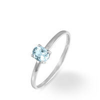 Bague Lily Or Blanc Aigue Marine