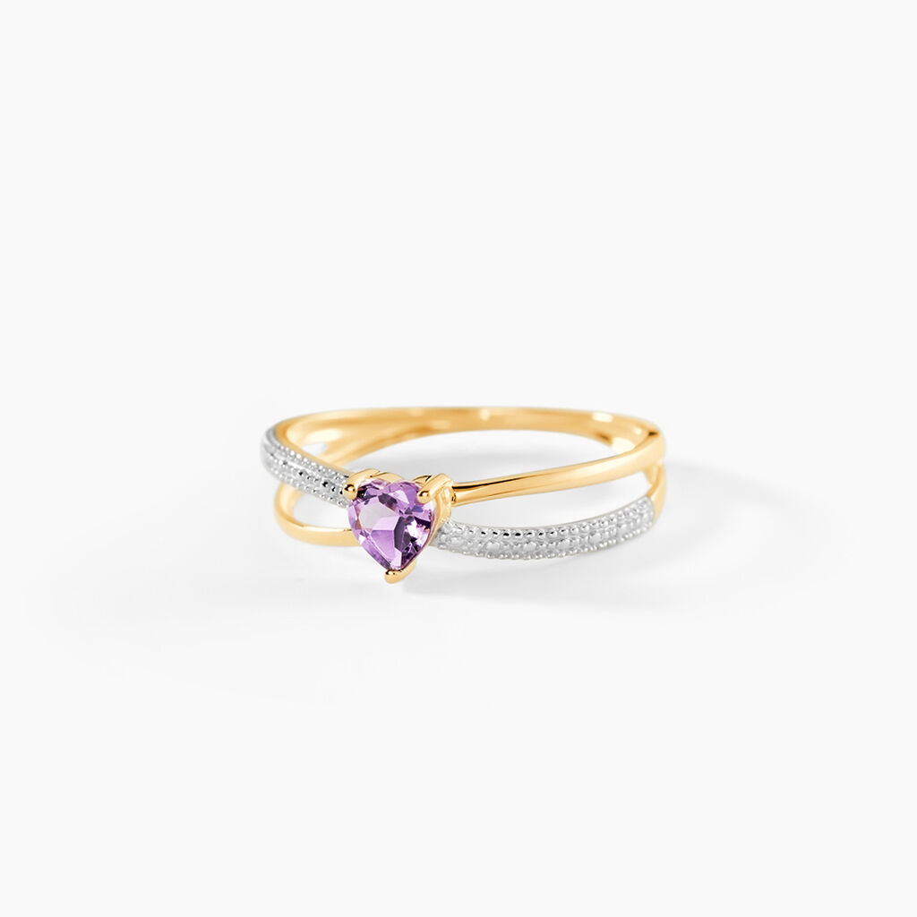 Bague Rory Or Jaune Amethyste - Bagues solitaires Femme | Histoire d&rsquo;Or