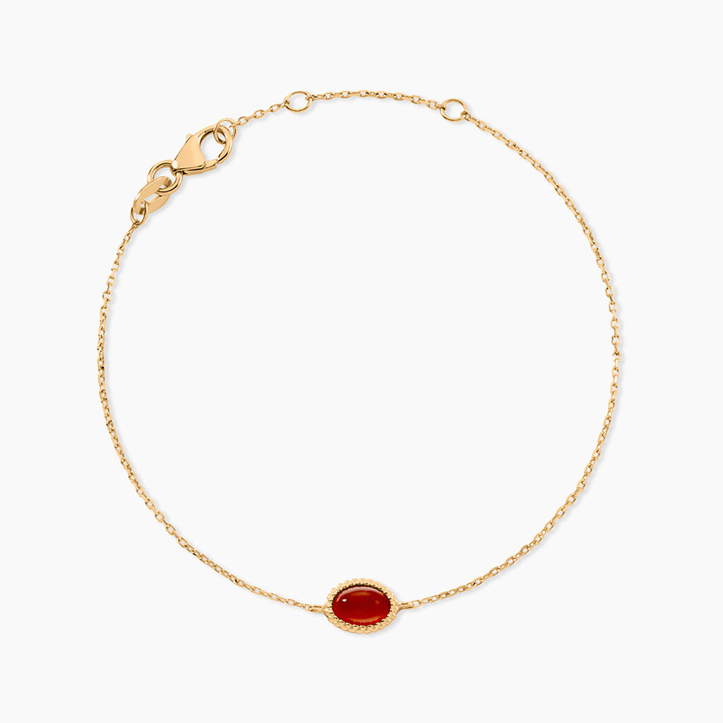 Bracelet Vintage Love Plaque Or Jaune Pierre De Synthese - F&ecirc;te des m&egrave;res Femme | Histoire d&rsquo;Or