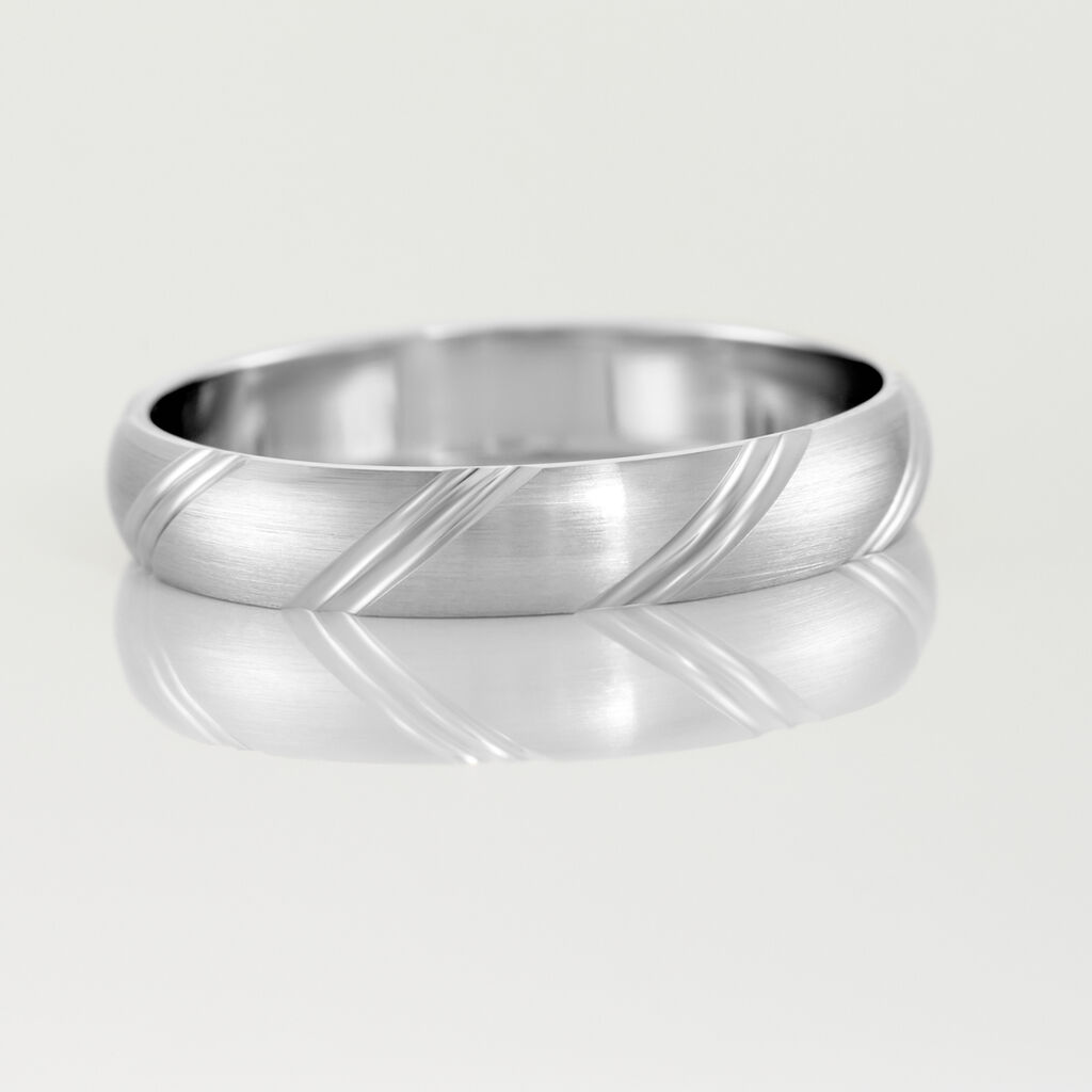 Alliance Marlon Demi Jonc Classique Or Blanc - Alliances Unisex | Histoire d&rsquo;Or