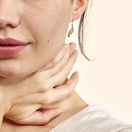 Boucles D'oreilles Pendantes Aube Or Bicolore Diamant - Boucles d'oreilles pendantes Femme | Histoire d’Or