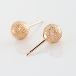 Boucles D'oreilles Puces Fidelia Boule Sablee Or Rose - Clous d'oreilles Femme | Histoire d&rsquo;Or