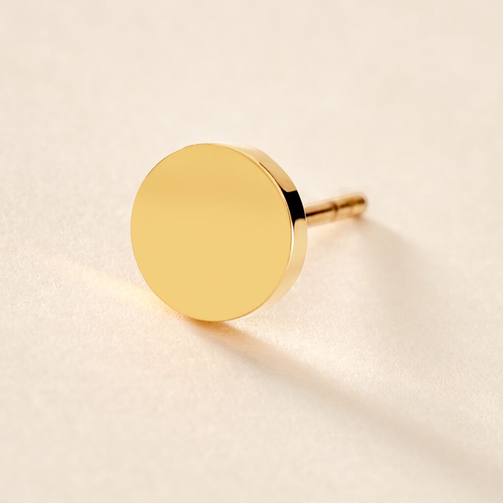 Boucle D'oreille Puce Unitaire Sif Acier Jaune - Boucles d'oreilles fantaisie Homme | Histoire d’Or