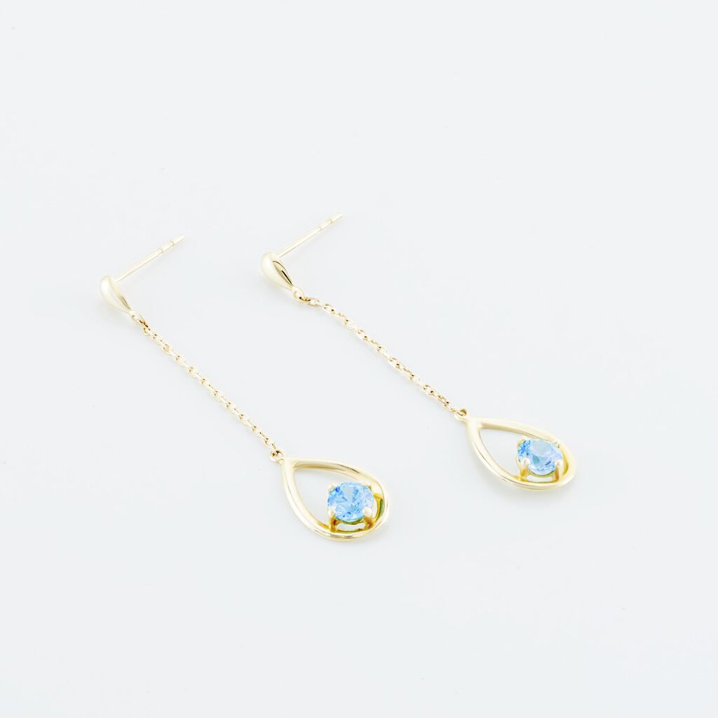 Boucles D'oreilles Pendantes Or Jaune Ossian Topaze - Boucles d'oreilles pendantes Femme | Histoire d’Or