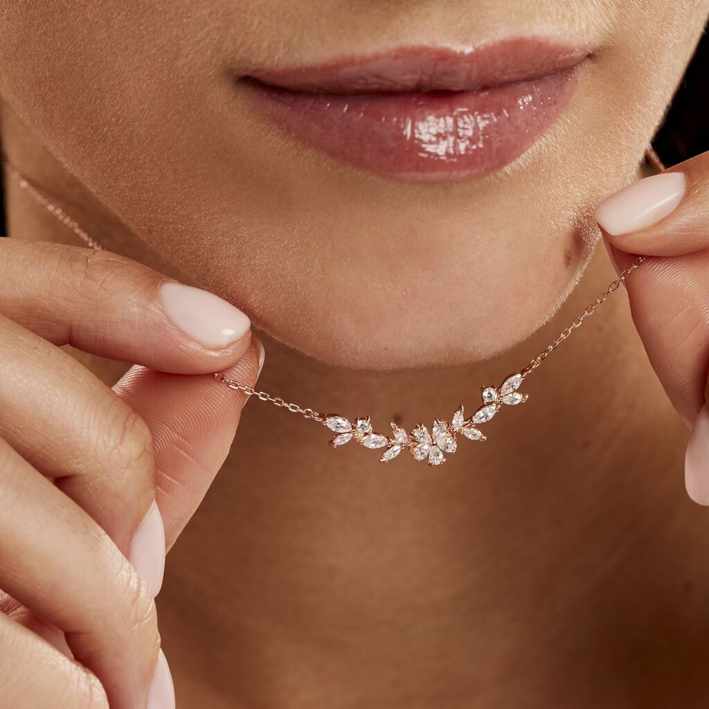 Collier Wanda Argent Rose Oxyde De Zirconium - Colliers fantaisie Femme | Histoire d’Or