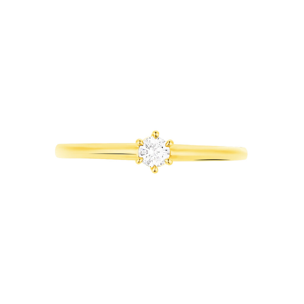 Bague Solitaire Orleane Or Jaune Diamant - Bagues solitaires Femme | Histoire d&rsquo;Or