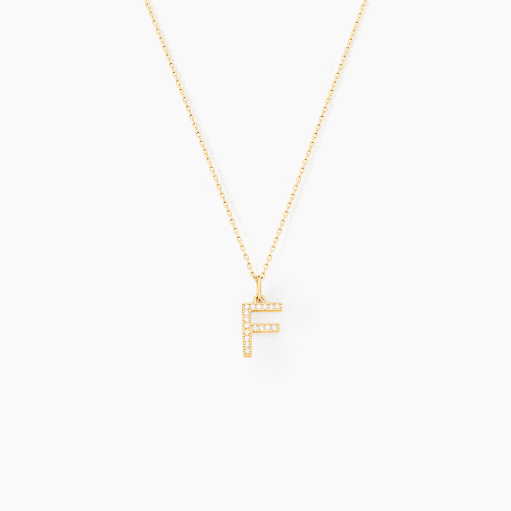Pendentif Lettre F Or Jaune Oxyde - Pendentifs Famille | Histoire d&rsquo;Or