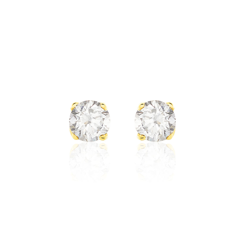 Boucles D'oreilles Puces Victoria Or Jaune Diamant - Clous d'oreilles Femme | Histoire d&rsquo;Or