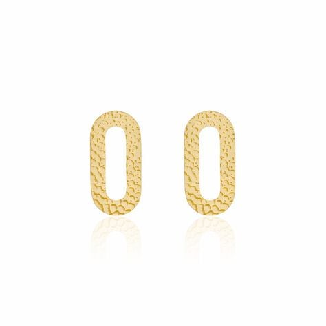 Boucles D'oreilles Puces Oren Acier Doré - Boucles d'oreilles fantaisie Femme | Histoire d’Or
