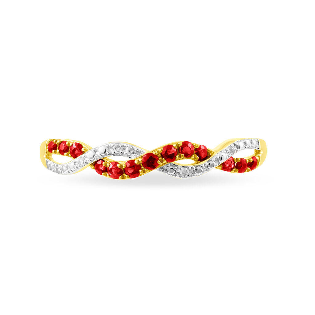 Bague Sofia Or Jaune Rubis Et Diamant - Bagues avec pierre Femme | Histoire d’Or
