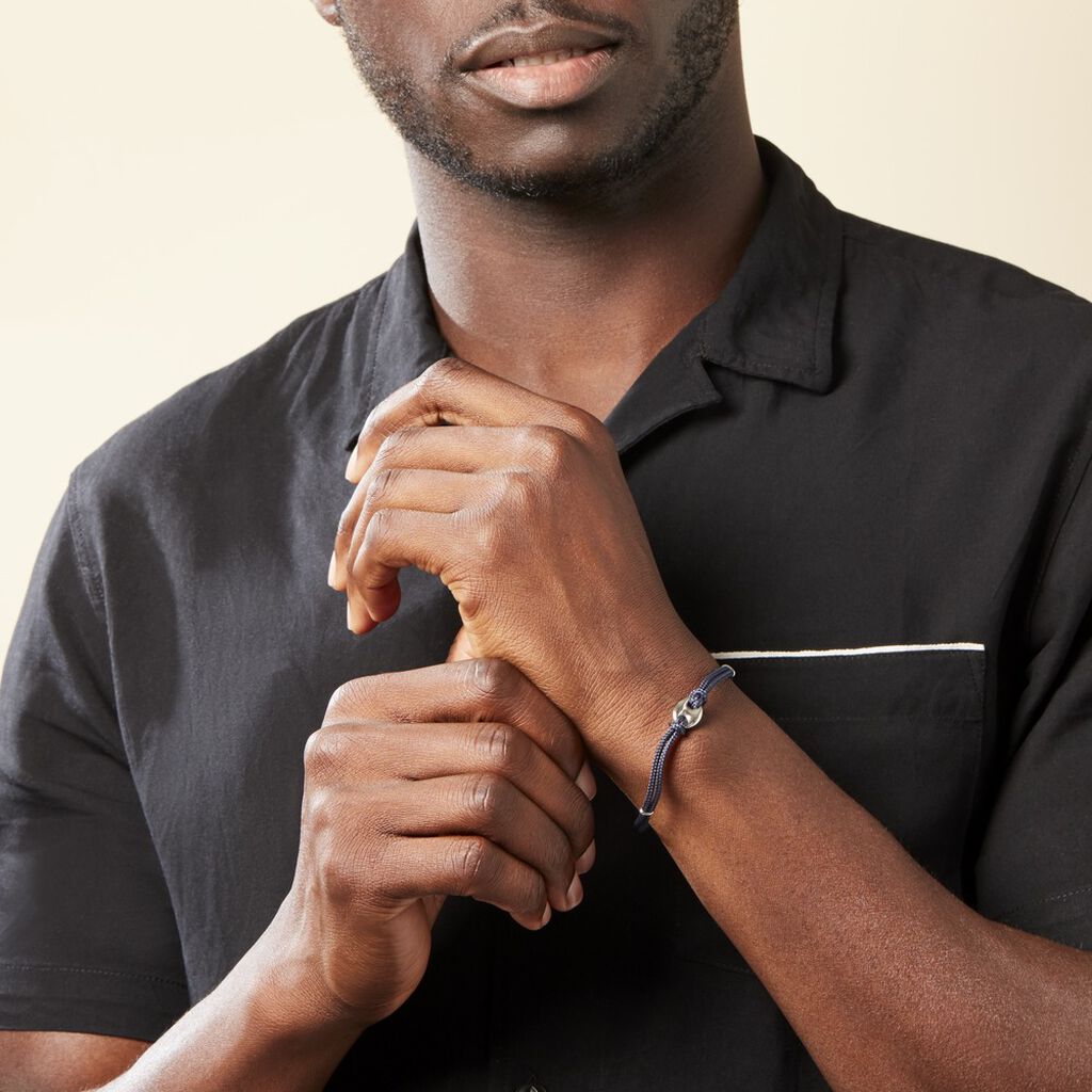 Bracelet Fabrice Acier Blanc - Bracelets cordon Homme | Histoire d’Or