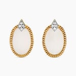Boucles D'oreilles Puces Tahina Or Jaune Nacre Diamant - Clous d'oreilles Femme | Histoire d&rsquo;Or