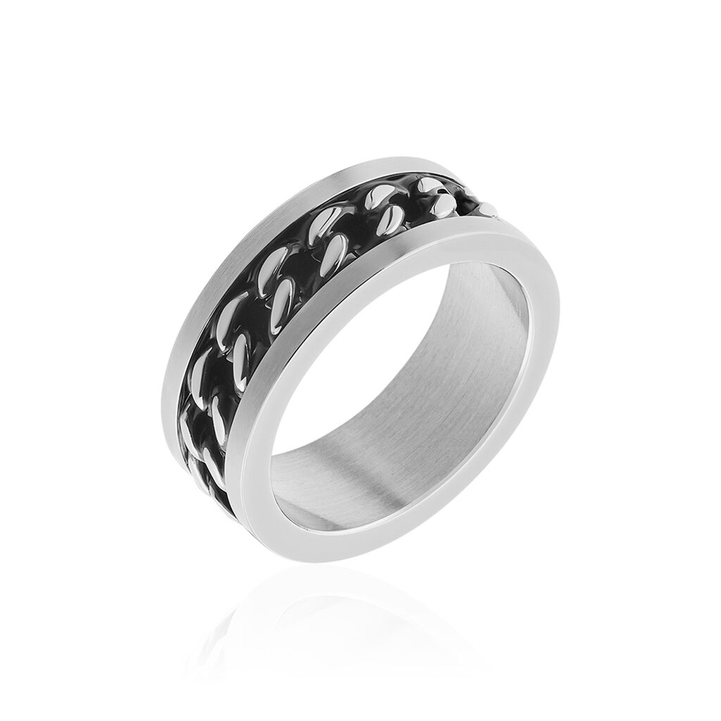 Bague Gaston Acier Blanc - Bagues fantaisie Homme | Histoire d&rsquo;Or