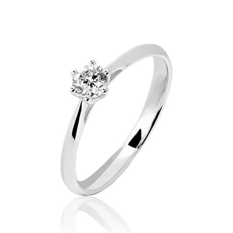 Bague Solitaire Veronika Or Blanc Diamant - Bagues solitaires Femme | Histoire d’Or