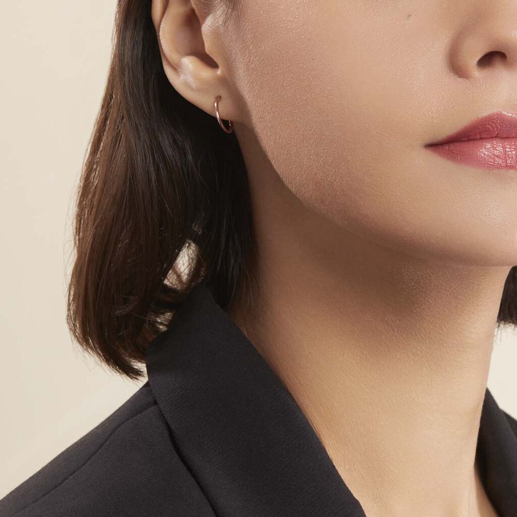 Créoles Dominae Or Rose - Boucles d'oreilles créoles Femme | Histoire d’Or
