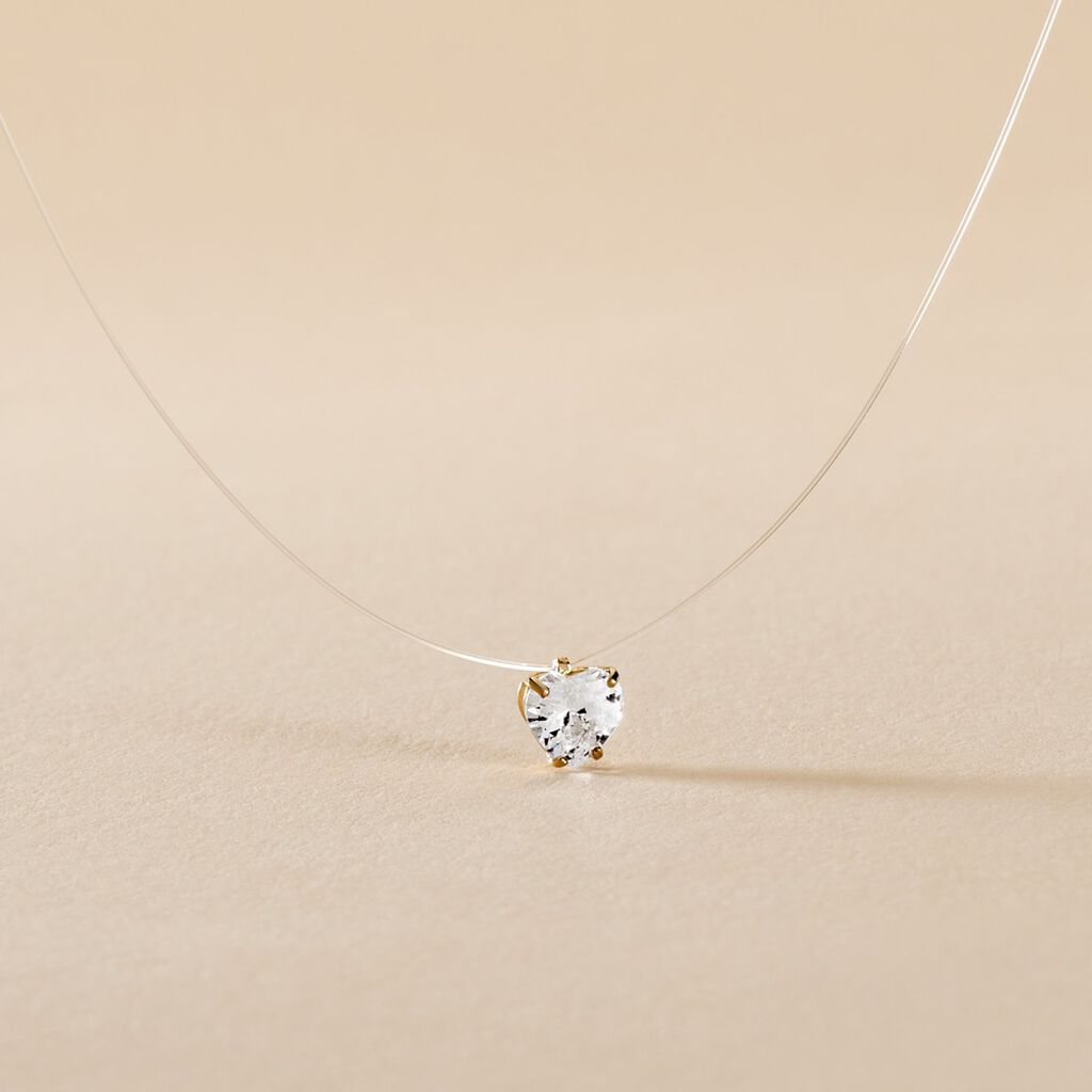 Collier Or Jaune Maiorga Oxyde De Zirconium - Colliers Coeur Femme | Histoire d’Or