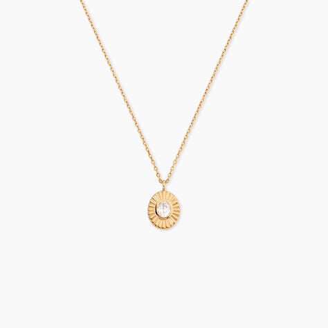 Collier Adira Plaqu&eacute; Or Jaune Oxyde De Zirconium - F&ecirc;te des m&egrave;res Femme | Histoire d&rsquo;Or