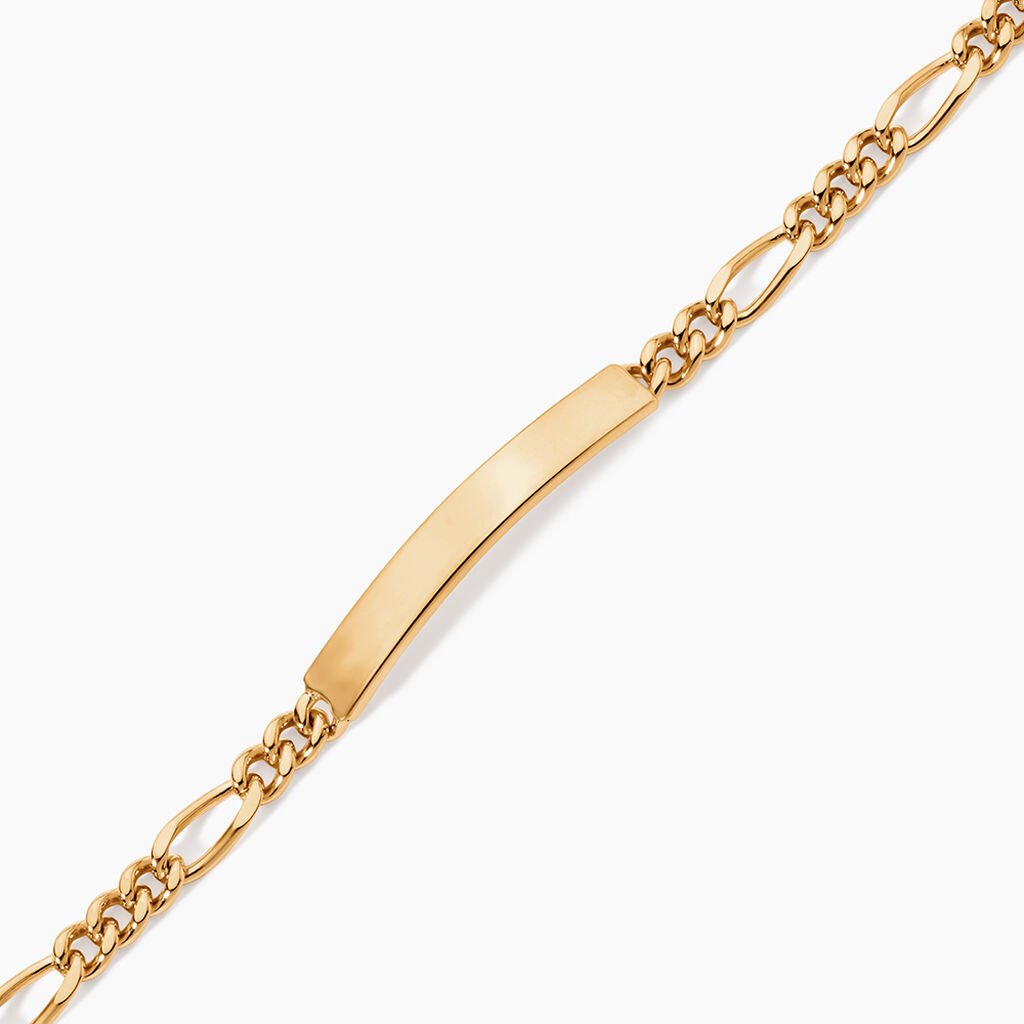 Bracelet Identit&eacute; Plaqu&eacute; Or Jaune Bixente - Gourmettes Homme | Histoire d&rsquo;Or