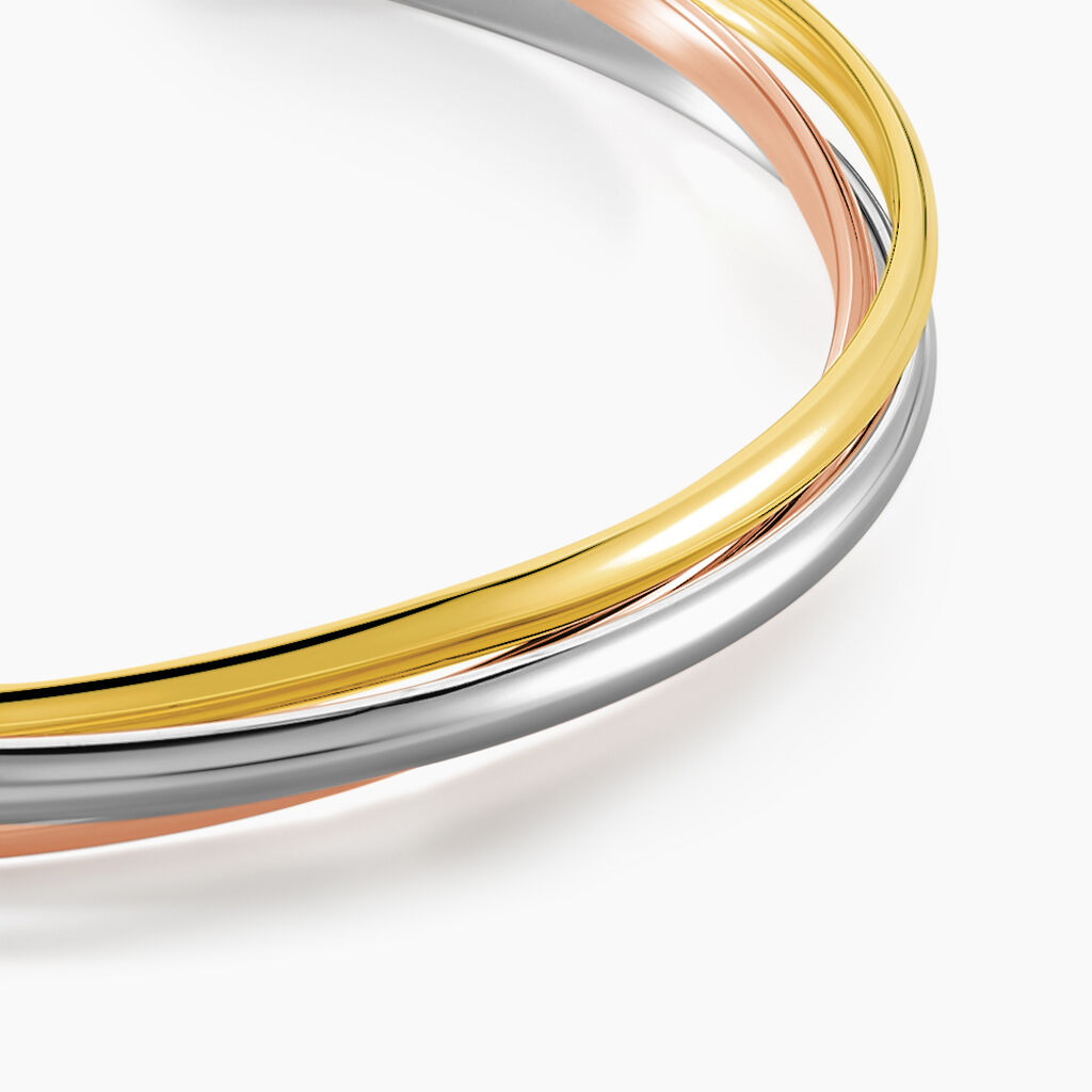 Bracelet Jonc Annie-france Plaqué Or Tricolore - Bracelets joncs Femme | Histoire d’Or