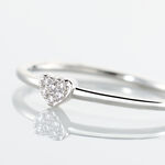 Bague Accumulation Coeur Argent Blanc Oxyde De Zirconium - Bagues avec pierre Femme | Histoire d&rsquo;Or