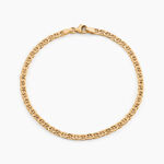 Bracelet Capucin Or Jaune Maille Marine Plate - Bracelets cha&icirc;ne Homme | Histoire d&rsquo;Or