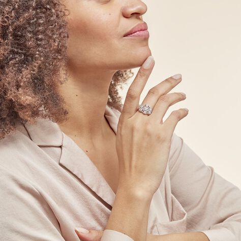 Bague Argent Blanc Boulonnaise Oxydes De Zirconium - Bagues avec pierre Femme | Histoire d’Or