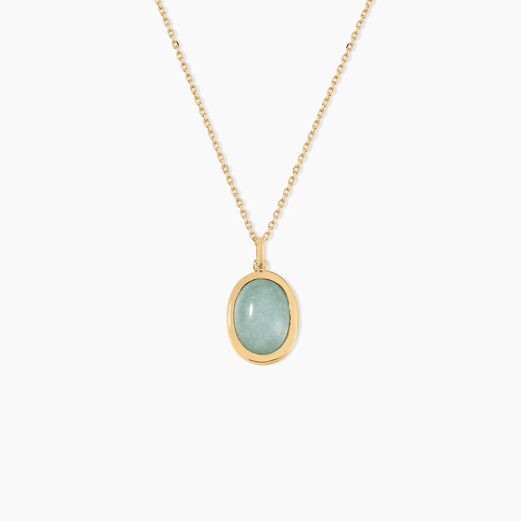 Collier Veina Plaqu&eacute; Or Jaune Aventurine - Colliers Femme | Histoire d&rsquo;Or